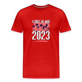 Lloret de Mar 2023 - T-shirt bio Premium Homme - rouge - Devant - Damien (186cm)