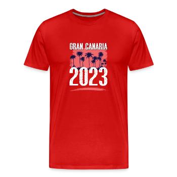 Grande Canarie 2023 (Garantie du prix le plus bas) - T-shirt bio Premium Homme - rouge - Devant - Damien (186cm)