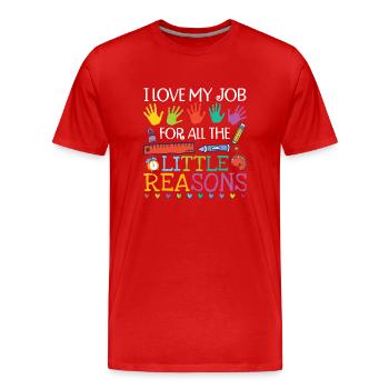 Educator Daycare Teacher Teaching - Men's Premium Organic T-Shirt - red - Front - Damien (186cm)
