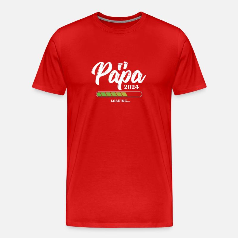 Papa Loading 2024 - Männer Premium Bio T-Shirt - Rot