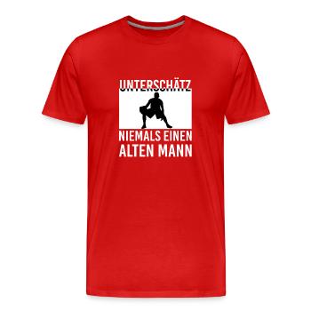 Basketball Unterschätze Niemals Alten Mann Design - Männer Premium Bio T-Shirt - Rot - Vorne - Damien (186cm)