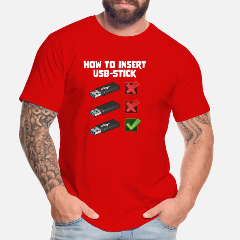 How To Insert USB Stick Funny Programmer Meme Männer Premium Bio T-Shirt