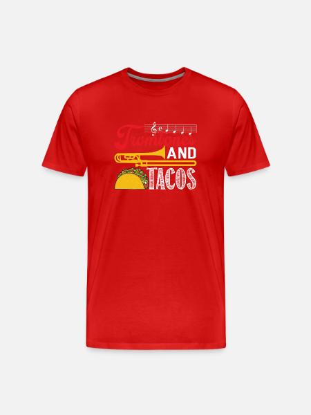 Trombone Trombones and Tacos - Men's Premium Organic T-Shirt - red
