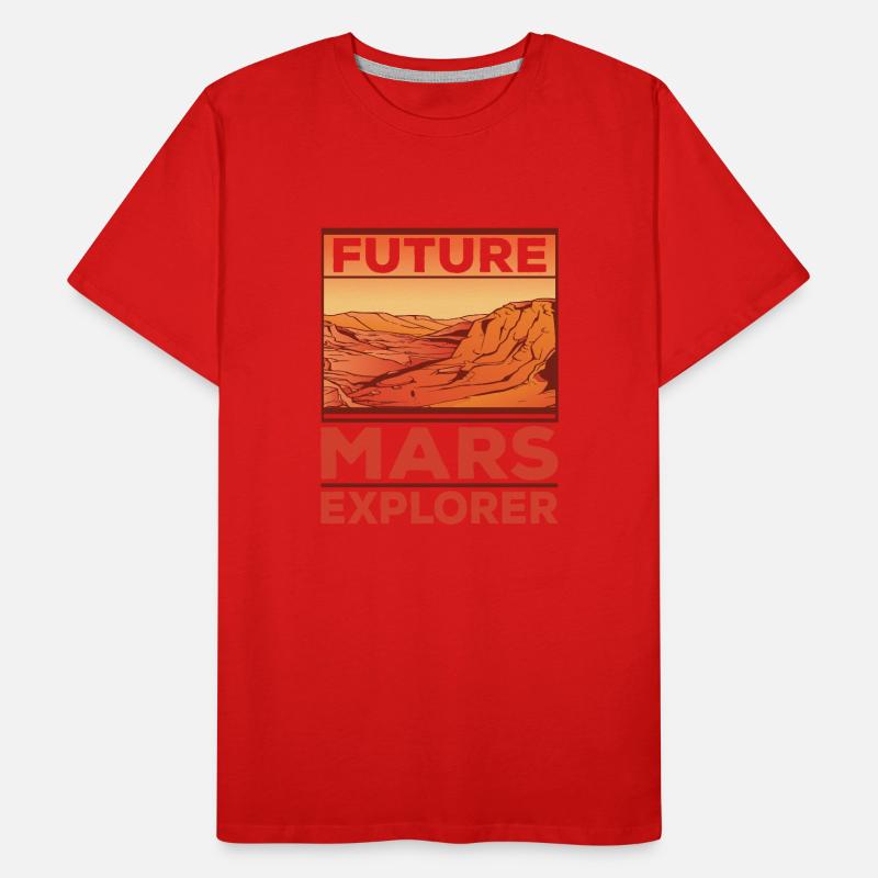 Future Mars Explorers Astronaut Planet T-shirt bio Premium Homme
