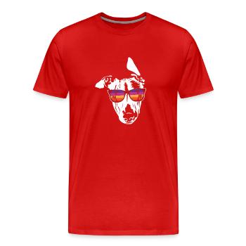 Whippet - Männer Premium Bio T-Shirt - Rot - Vorne - Damien (186cm)