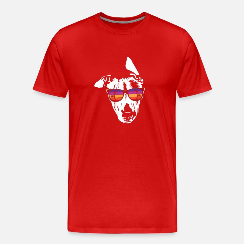 Whippet - Männer Premium Bio T-Shirt - Rot