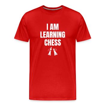 I'm learning chess spell English - Men's Premium Organic T-Shirt - red - Front - Damien (186cm)