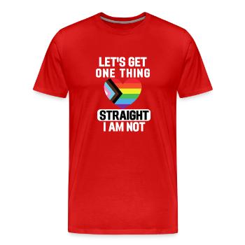 Rainbow Transgender Heart LGBT Cadeau LGBTQ - T-shirt bio Premium Homme - rouge - Devant - Damien (186cm)