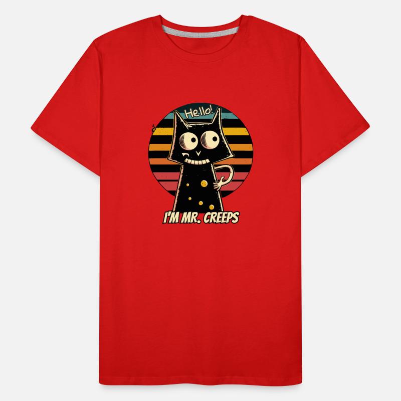 Chat effrayant dans un style rétro T-shirt bio Premium Homme
