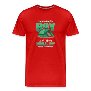 Scout Camping Outdoor Campfire Hiking Backpacking - Männer Premium Bio T-Shirt - Rot - Vorne - Damien (186cm)