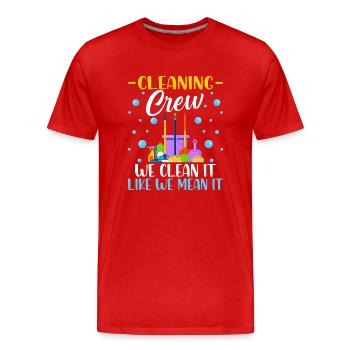 Cleaning Crew - Men's Premium Organic T-Shirt - red - Front - Damien (186cm)