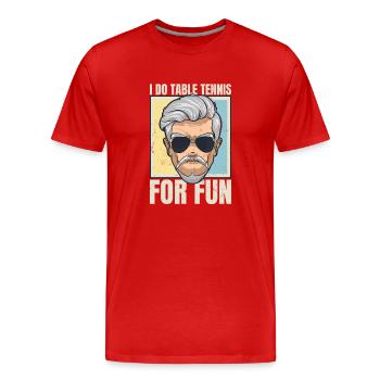 Lustiges Tennisturnier Tischtennisspieler - Männer Premium Bio T-Shirt - Rot - Vorne - Damien (186cm)