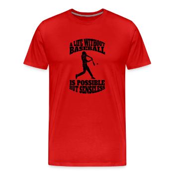 Joueur de baseball Joueur de baseball Équipe de baseball - T-shirt bio Premium Homme - rouge - Devant - Damien (186cm)
