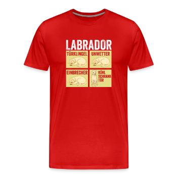 Hund Labrador - Männer Premium Bio T-Shirt - Rot - Vorne - Damien (186cm)