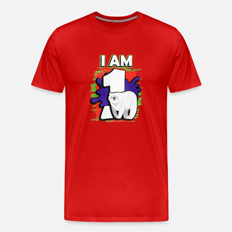 Ich Bin 1 Eisbär - Männer Premium Bio T-Shirt - Rot