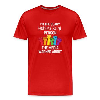Rainbow Faust Queer Gay Pride Cadeau LGBT - T-shirt bio Premium Homme - rouge - Devant - Damien (186cm)