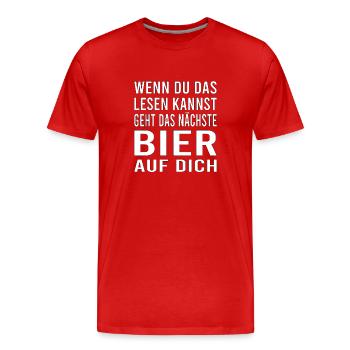 Vatertag Himmelfahrt Bier Nachbar Nachbarn Saufen - Männer Premium Bio T-Shirt - Rot - Vorne - Damien (186cm)