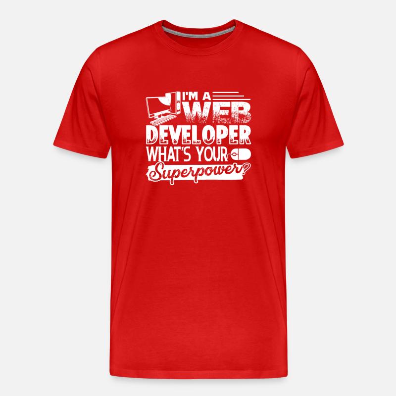 Web Developer Web Developer Superpower - Men's Premium Organic T-Shirt - red