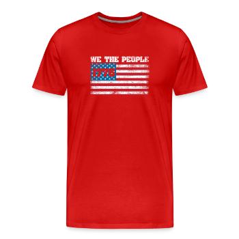 1776 Wir das Volk Patriotisch États-Unis - T-shirt bio Premium Homme - rouge - Devant - Damien (186cm)