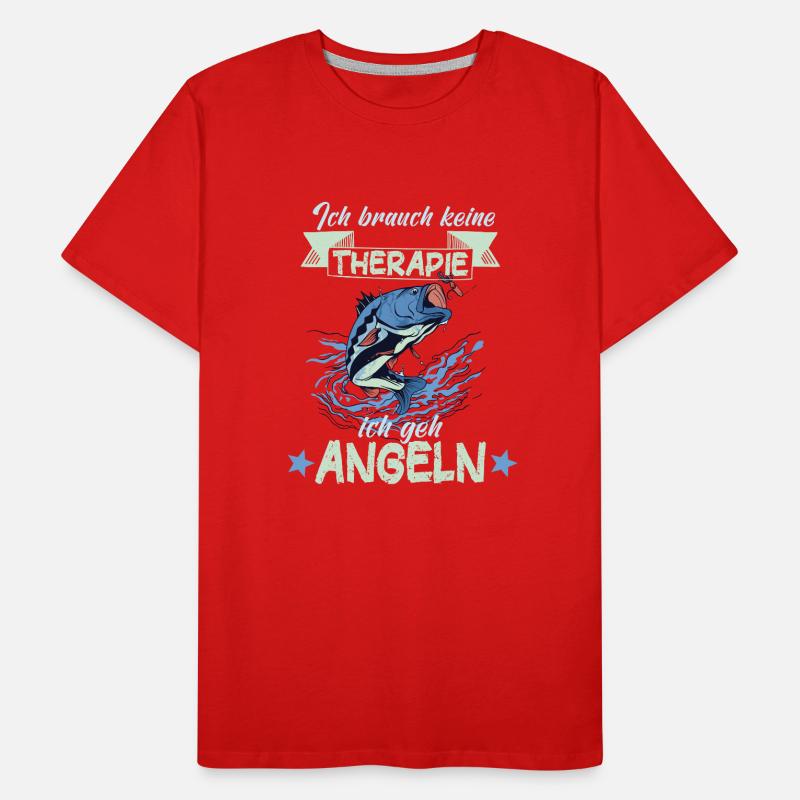 Fischen mit Angel ob Hecht oder Barbe als Rentner Männer Premium Bio T-Shirt