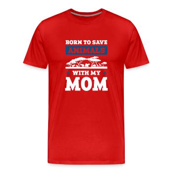 Bien-être animal maman - T-shirt bio Premium Homme - rouge - Devant - Damien (186cm)