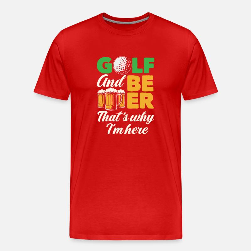 Golf Bier - Männer Premium Bio T-Shirt - Rot