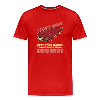 BBQ Spare Ribs Grill Smoker Meat Pork Rib - Men's Premium Organic T-Shirt - red - Front - Damien (186cm)