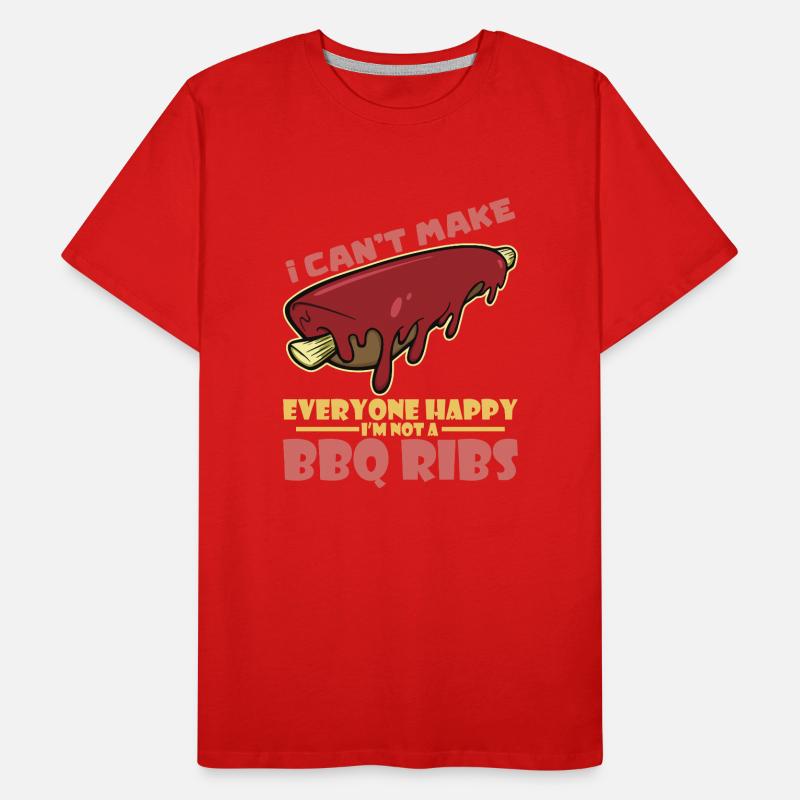 Bbq Spare Ribs Grill Raucher Fleisch Schweinerippe Männer Premium Bio T-Shirt