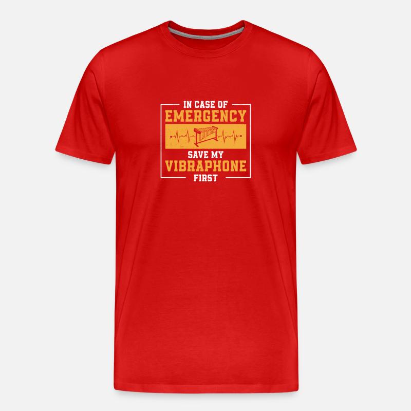 Im Notfall Lustiger Vibraphonist Ein - Männer Premium Bio T-Shirt - Rot