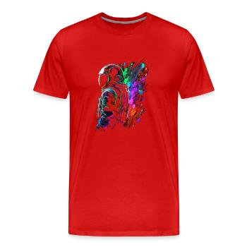 Outer Space Splash Art Coloré Fun Spaceman - T-shirt bio Premium Homme - rouge - Devant - Damien (186cm)