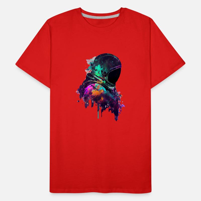 Outer Space Drippin Paint Art Fun Spaceman Männer Premium Bio T-Shirt