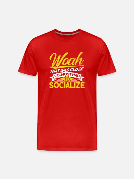 Introverted Gift Sarcastic Introverted - Men's Premium Organic T-Shirt - red