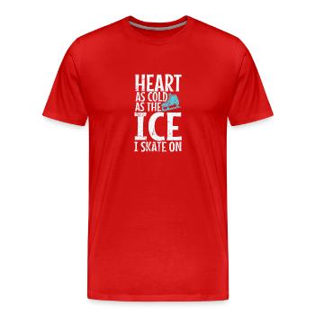 Le cœur aussi froid que la glace Je patine sur la patinoire - T-shirt bio Premium Homme - rouge - Devant - Damien (186cm)