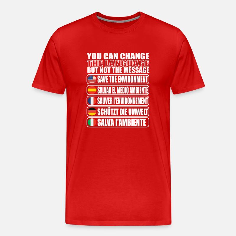 Speichern Sie Die Planetenumgebung - Männer Premium Bio T-Shirt - Rot