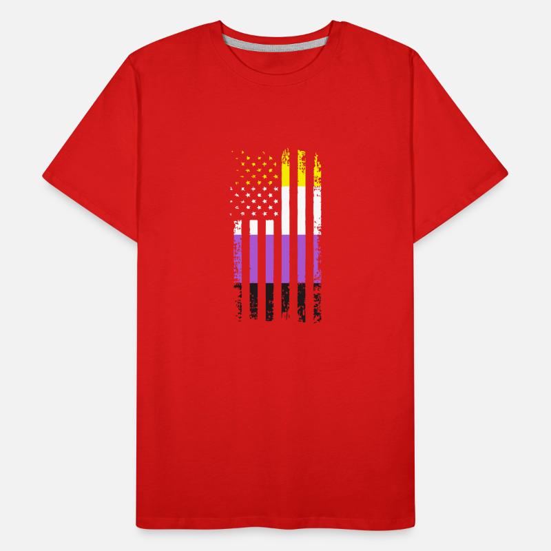 Non Binary Gender Flagge Geschenk Männer Premium Bio T-Shirt