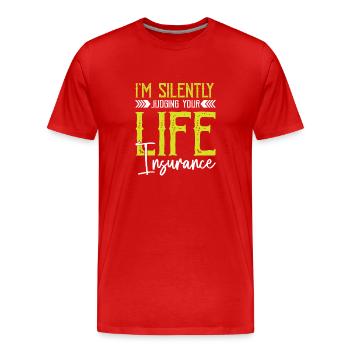 Insurance agent - Men's Premium Organic T-Shirt - red - Front - Damien (186cm)