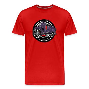 Hirondelle (violet) // Illustration - T-shirt bio Premium Homme - rouge - Devant - Damien (186cm)