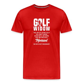 Veuve de golf Drôle de golfeur Femme Cadeau - T-shirt bio Premium Homme - rouge - Devant - Damien (186cm)