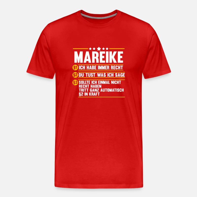 Mareike - Männer Premium Bio T-Shirt - Rot