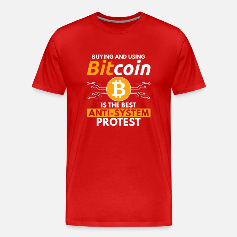 Acheter et utiliser Bitcoin - T-shirt bio Premium Homme - rouge