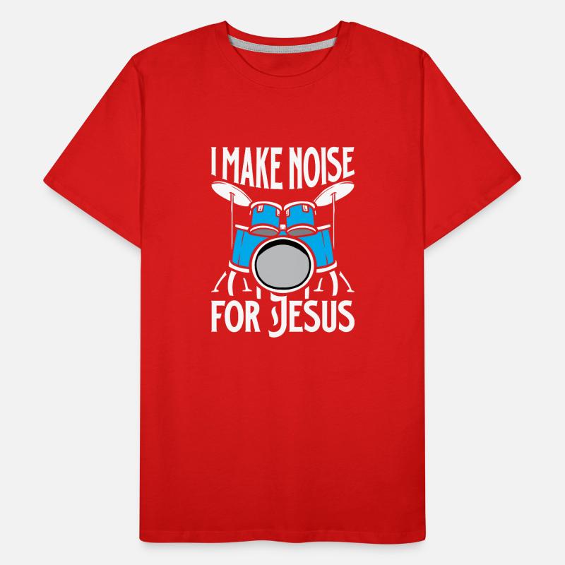 Drum Player Jesus Drum set Pick Jesus Drums Player Männer Premium Bio T-Shirt