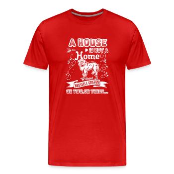 Brussels Griffon Home Without Brussels Griffon - Men's Premium Organic T-Shirt - red - Front - Damien (186cm)