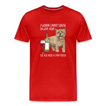 Cairn Terrier Dog - Men's Premium Organic T-Shirt - red - Front - Damien (186cm)
