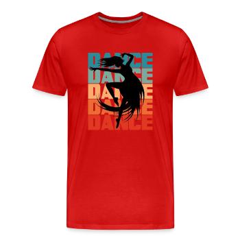 Danse Danse Tanzen Rétro Vintage - T-shirt bio Premium Homme - rouge - Devant - Damien (186cm)