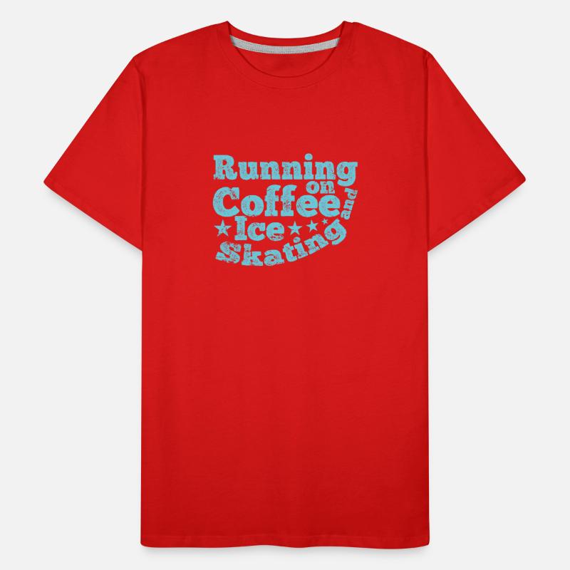 Running on Coffee and Ice Skating Eisbahn Men's Premium Organic T-Shirt