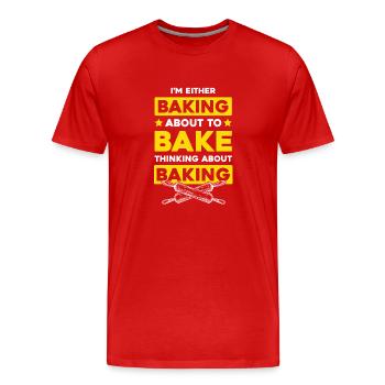 backen bäcker - Männer Premium Bio T-Shirt - Rot - Vorne - Damien (186cm)
