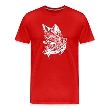 Eleganter süsser Fuchs in Tattoo Tinte - Männer Premium Bio T-Shirt - Rot - Vorne - Damien (186cm)