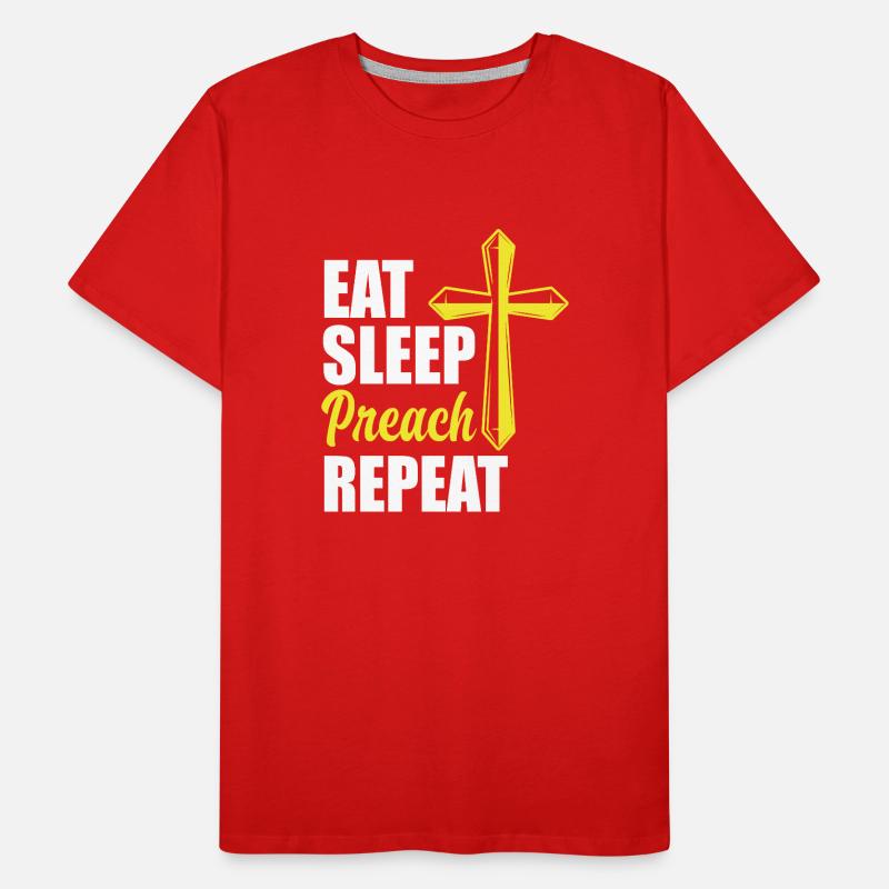 Pasteur Pasteur Alimentation Sommeil Prédication T-shirt bio Premium Homme