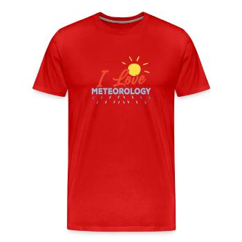 Ich Liebe Meteorologie Klimatologie Meteorologe - Männer Premium Bio T-Shirt - Rot - Vorne - Damien (186cm)