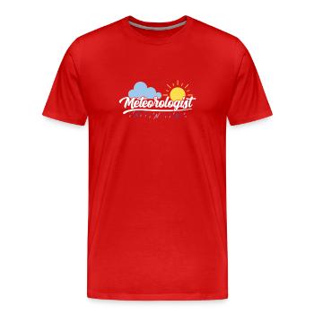 Météorologue Profession Prévisions météorologiques Météorologie - T-shirt bio Premium Homme - rouge - Devant - Damien (186cm)